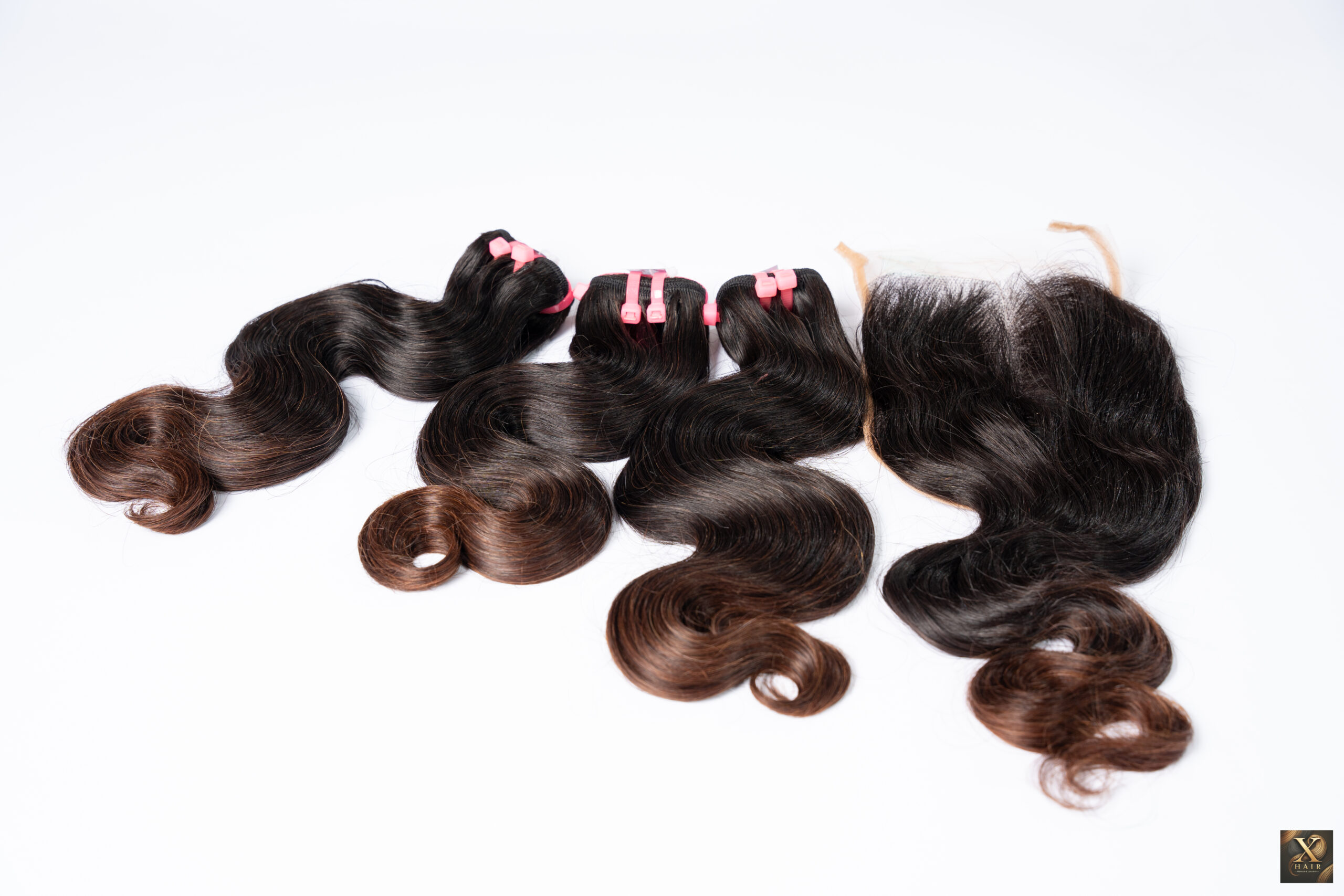 Weft Hair  Body Wave Brown Tip Colors