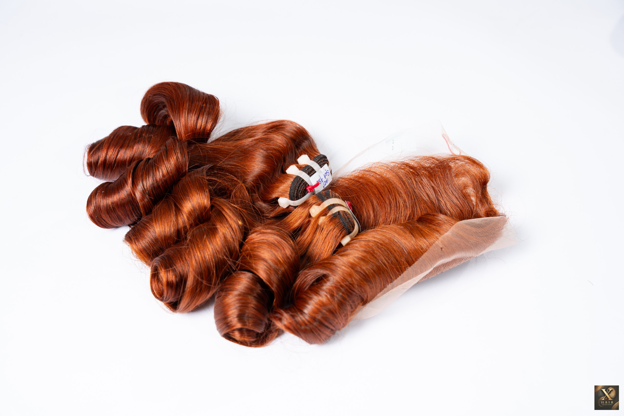Weft Hair Bouncy Burnt Orange Colors