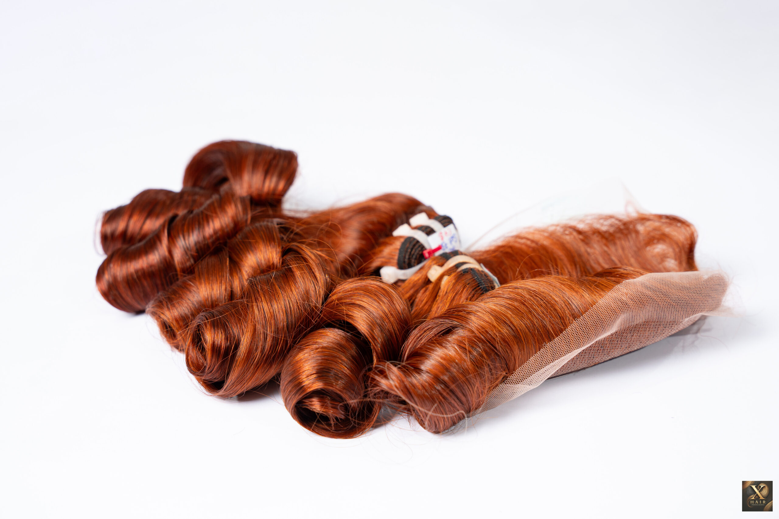 Weft Hair Bouncy Burnt Orange Colors