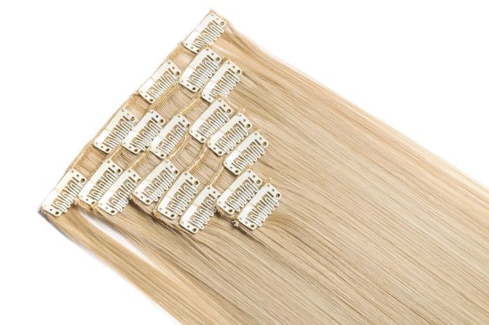 Clip in bone straight Blond Colors