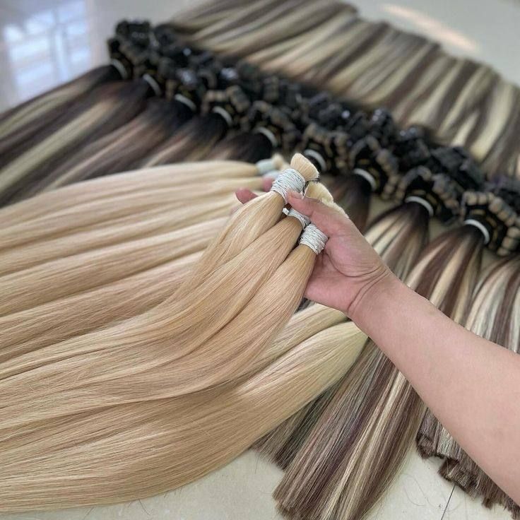 Bulk hair Bone straight Blond Colors