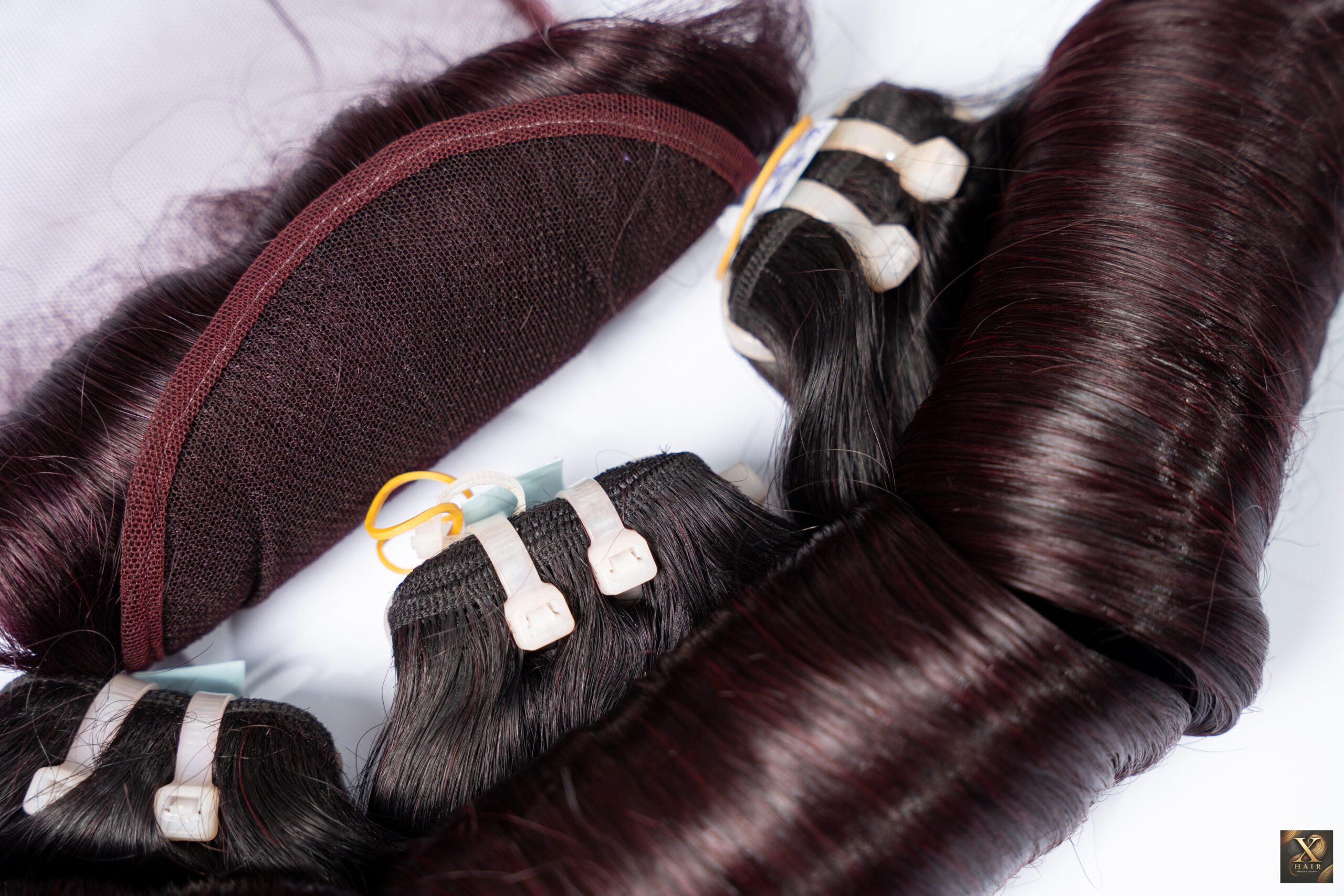 Weft Hair Bouncy Burgundy Colors