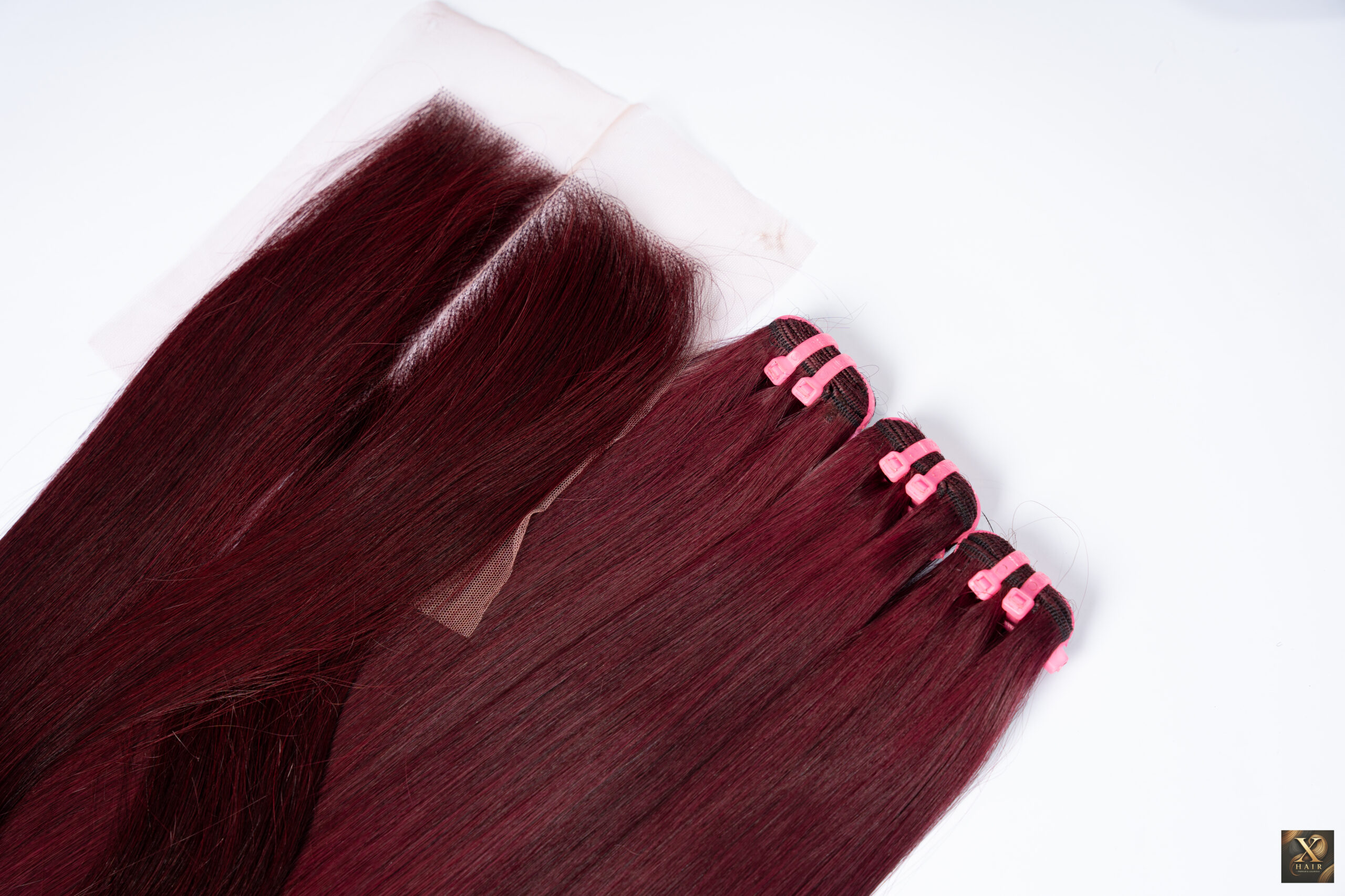 Weft Hair bone straight Burgundy colors