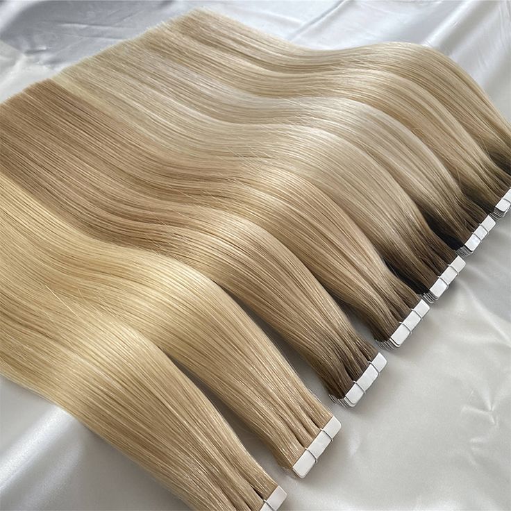 Tape in straight light ash blonde Colors