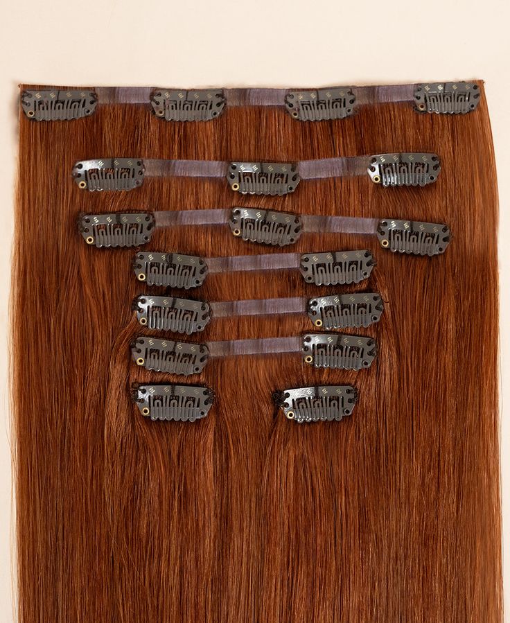 Clip in bone straight Copper Brown Colors