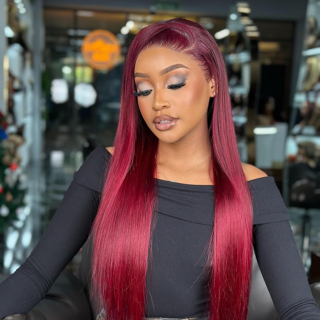 WIG Bone straight burgundy colors