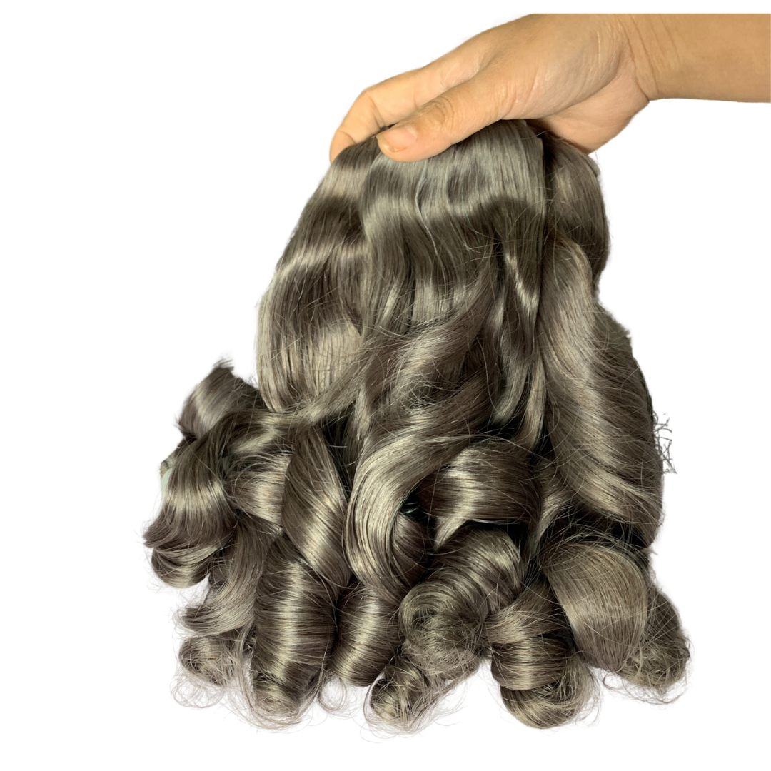 Weft Hair Bouncy gray colors