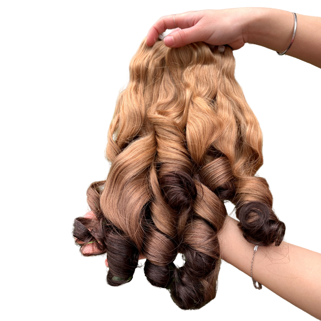 Weft Hair Bouncy Ombre blond Colors